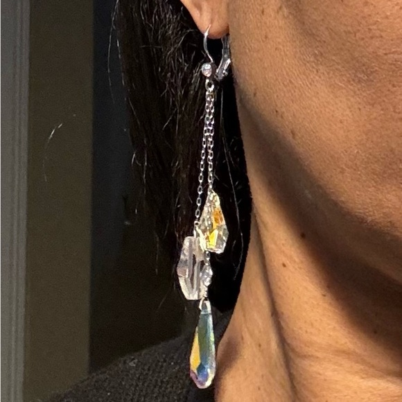 Genuine Swarovski Crystal Teardrop Earrings - Picture 2 of 5